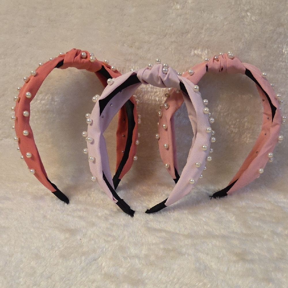 1 Pearl Studded Headbands - Coral, Lavender, and Blush Choose your color ☺️ - Picture 3 of 6